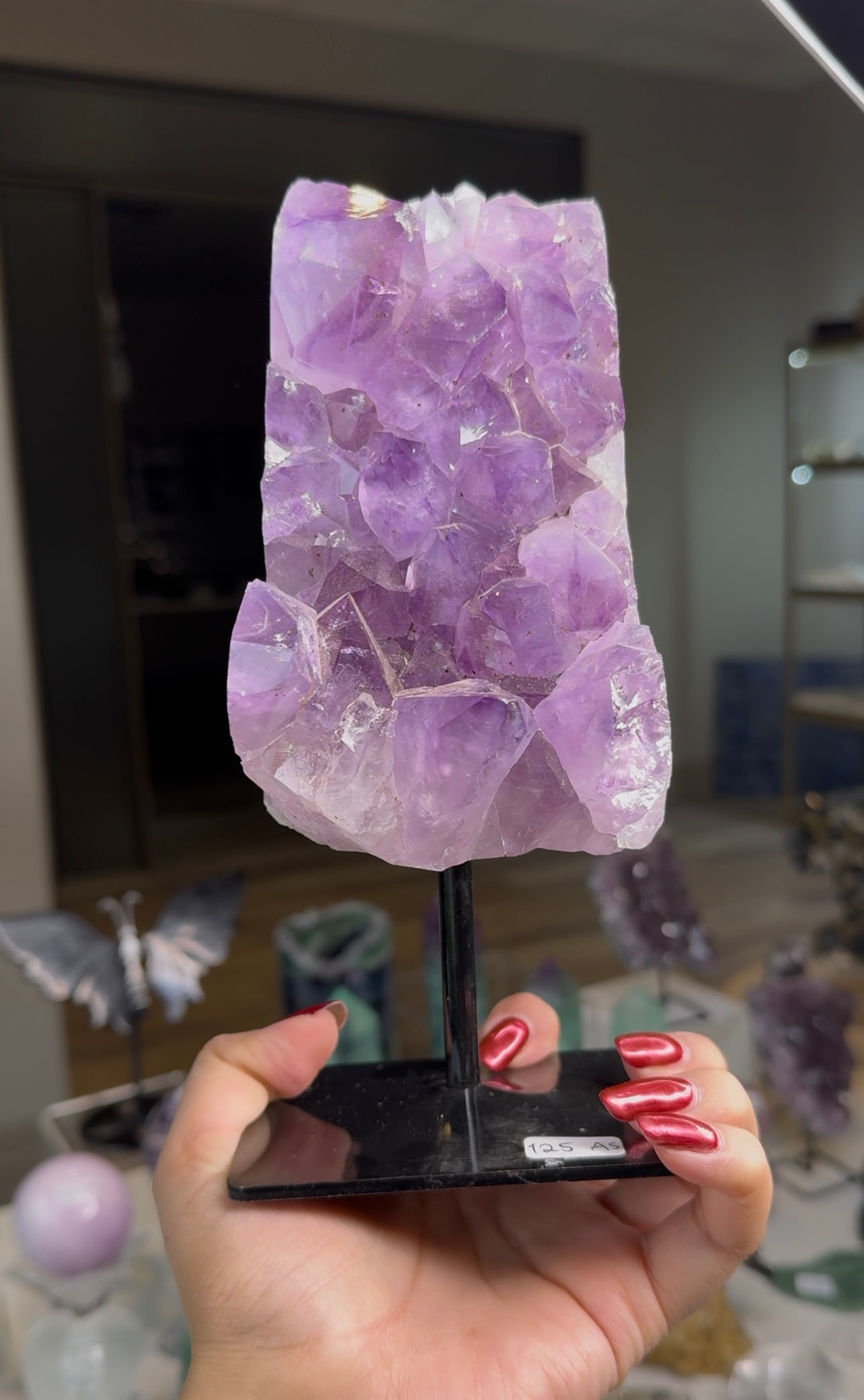 Amethyst Geode on Metal Stand