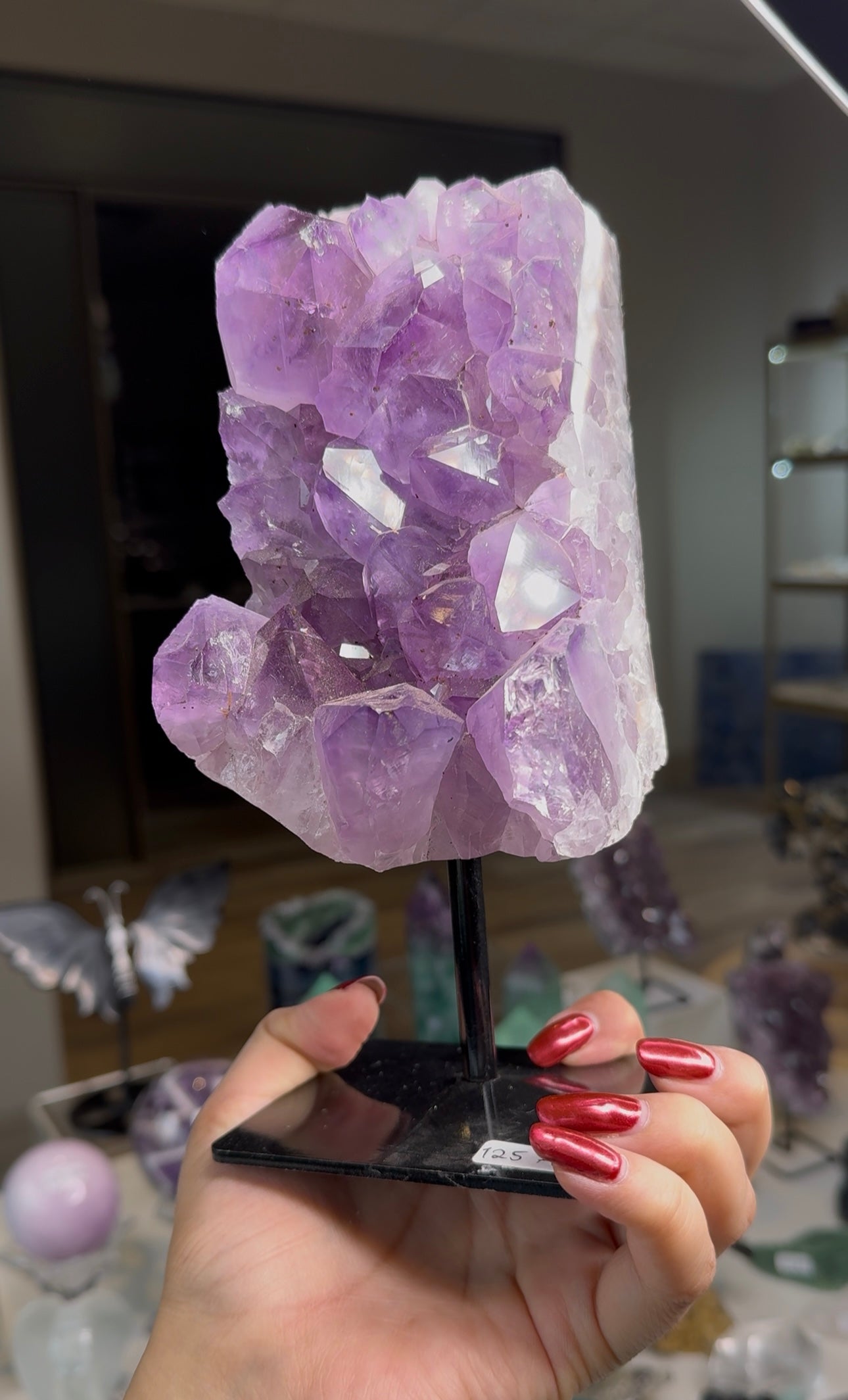 Amethyst Geode on Metal Stand