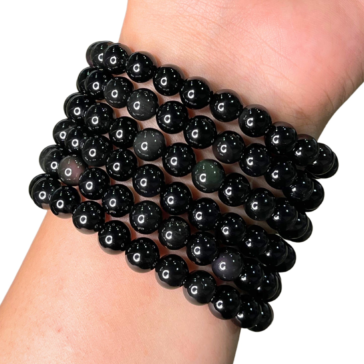 Black Obsidian Bead Bracelet