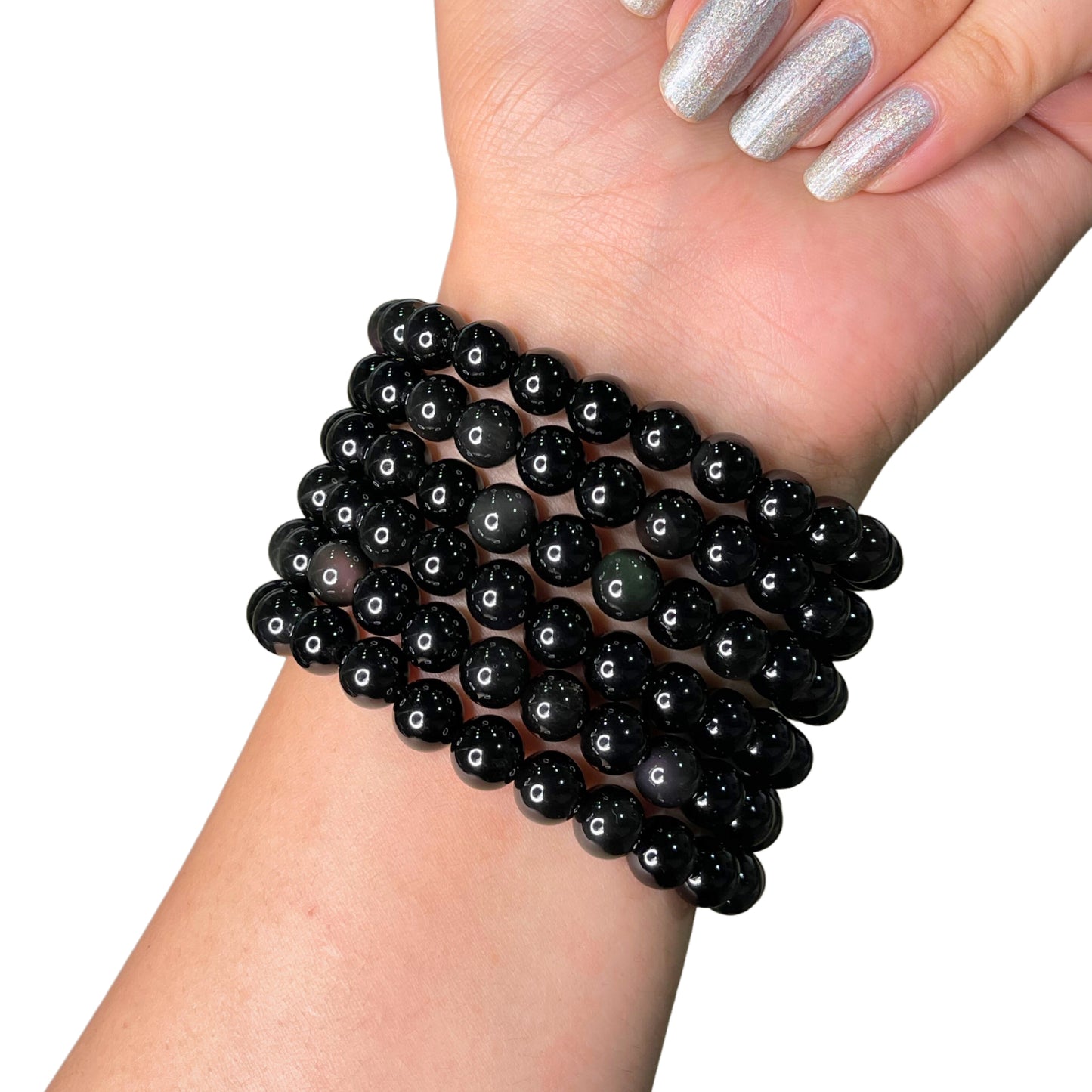 Black Obsidian Bead Bracelet