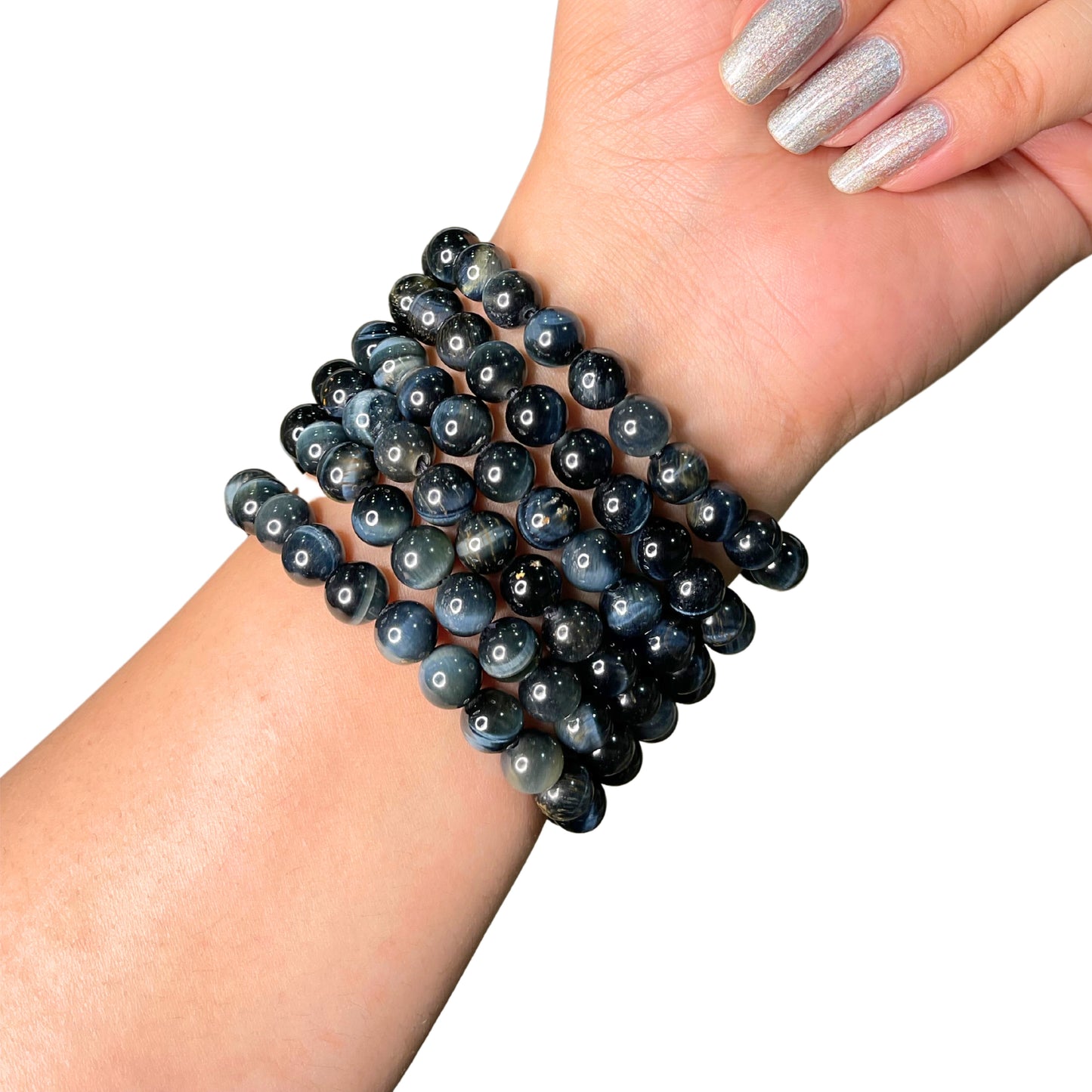 Blue Tiger Eye Bead Bracelet