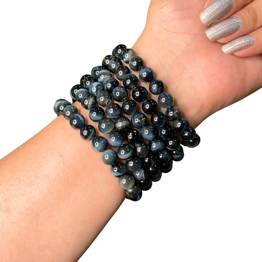Blue Tiger Eye Bead Bracelet