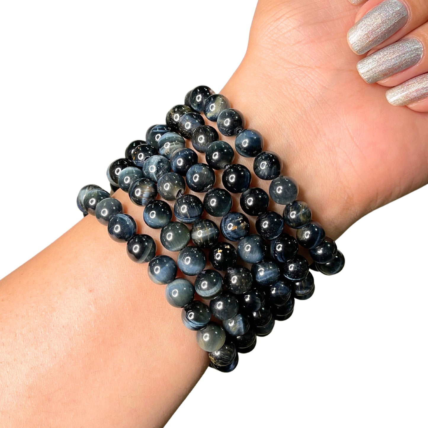 Blue Tiger Eye Bead Bracelet