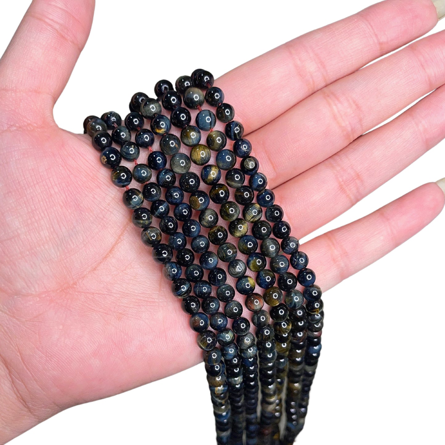 Blue Tiger Eye Bead Strand 6mm ILV-18