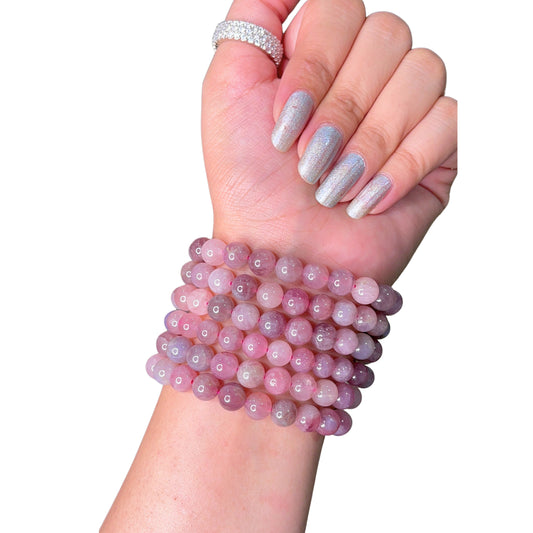 Lavender Quartz Bead Bracelet