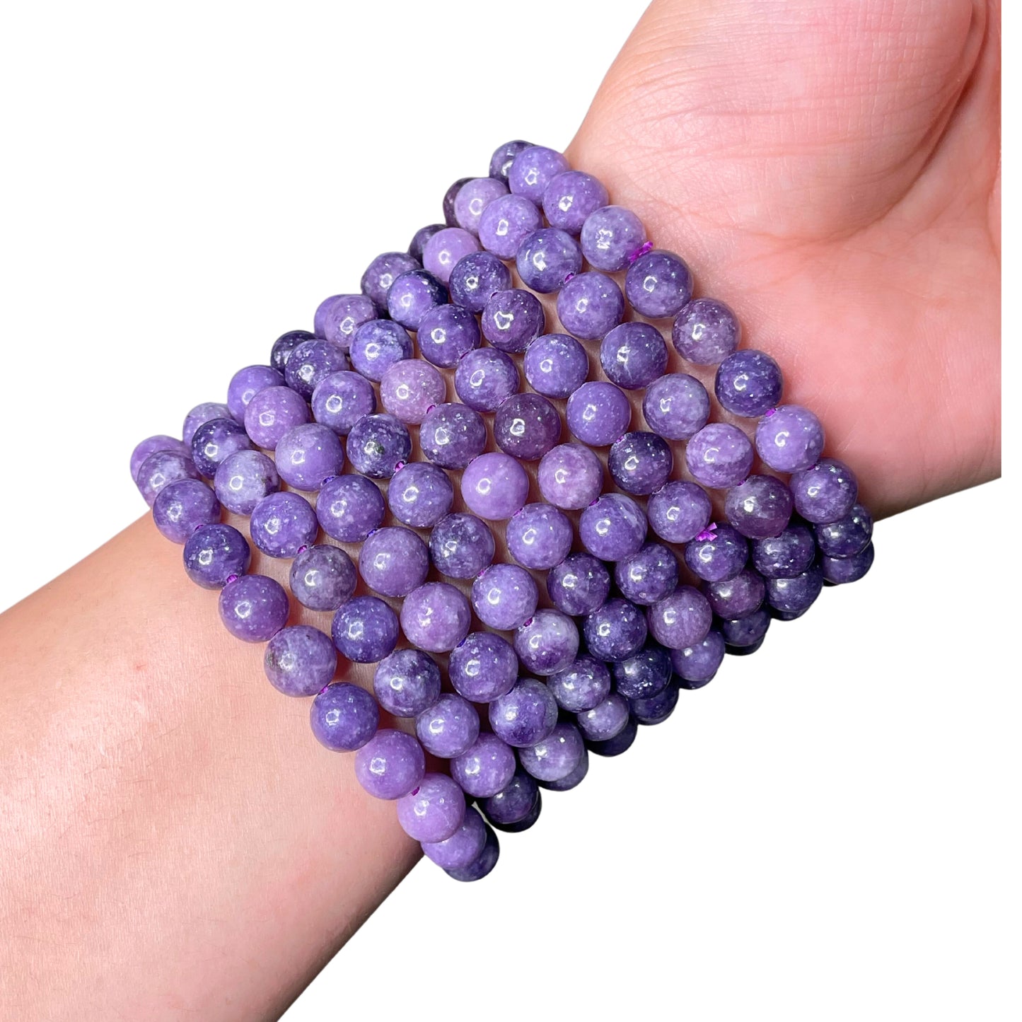 Lepidolite Bead Bracelet IMU-13