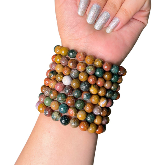Ocean Jasper Bead Bracelet