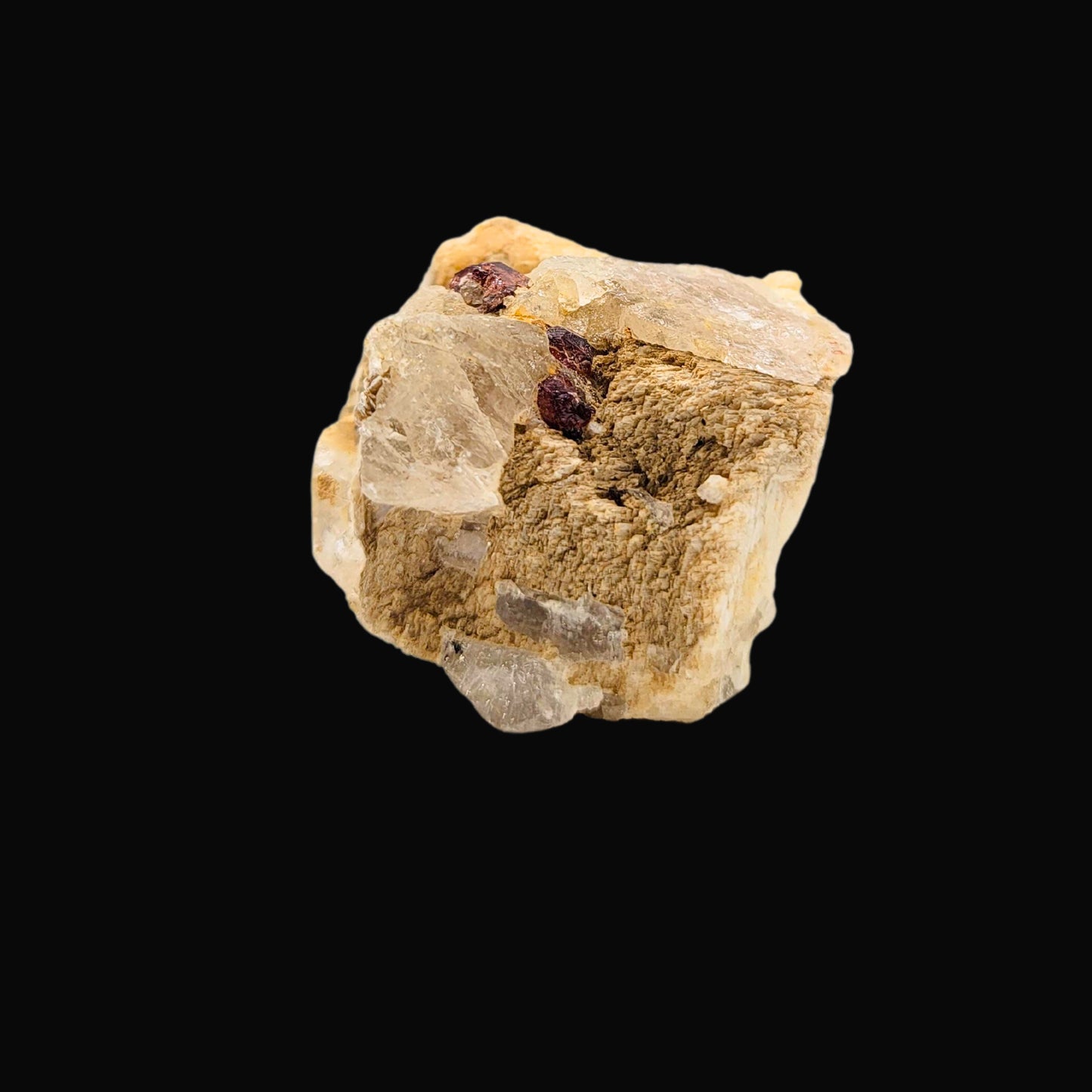 Red Zircon ,Quartz and Mica 24-sqe