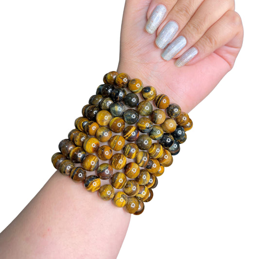 Gold Tiger Eye Bead Bracelet