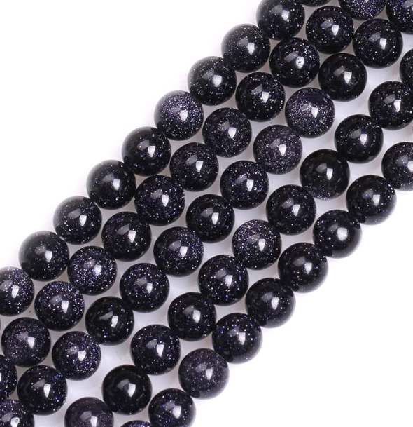 Blue Sandstone Bead Strand