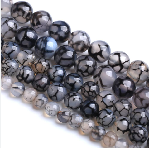 Dragon Net Agate Bead Strand