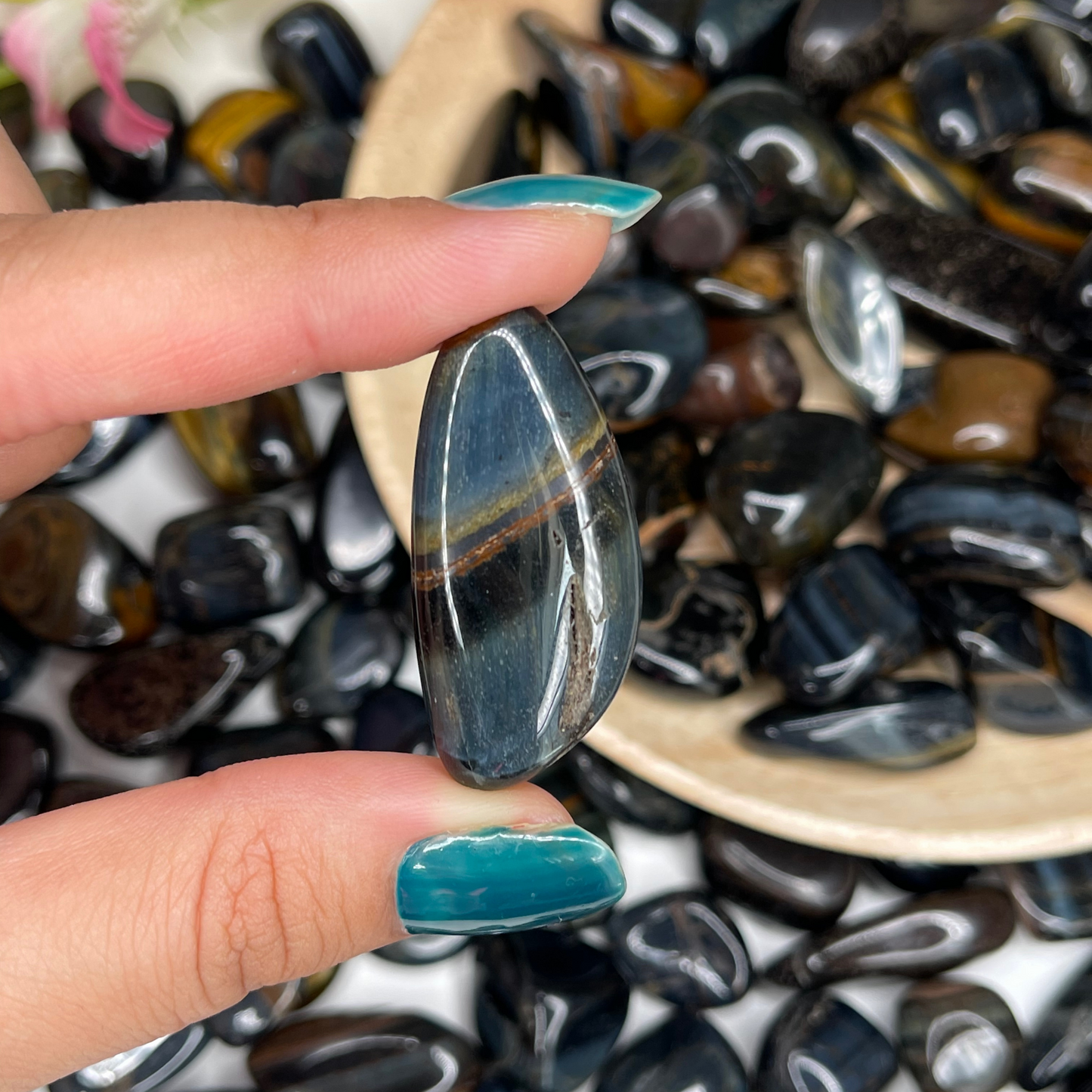 Blue Tiger Eye Tumbled Stone