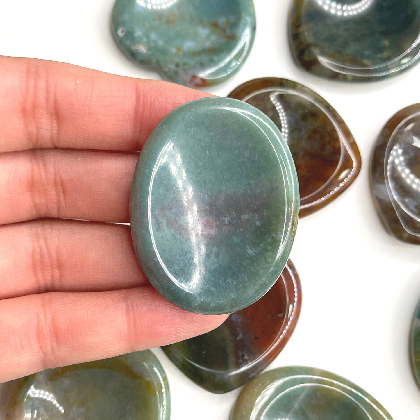 Moss Agate Worry Stone