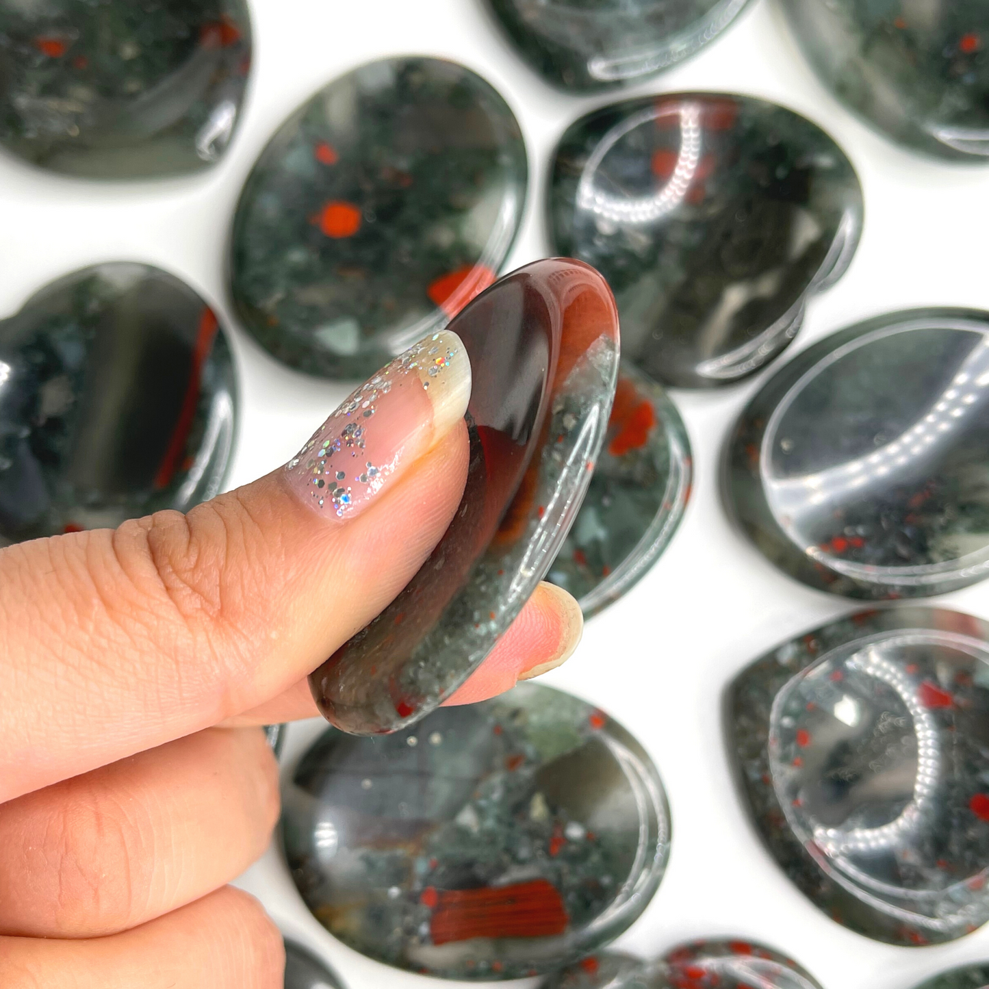 African Bloodstone Worry Stone