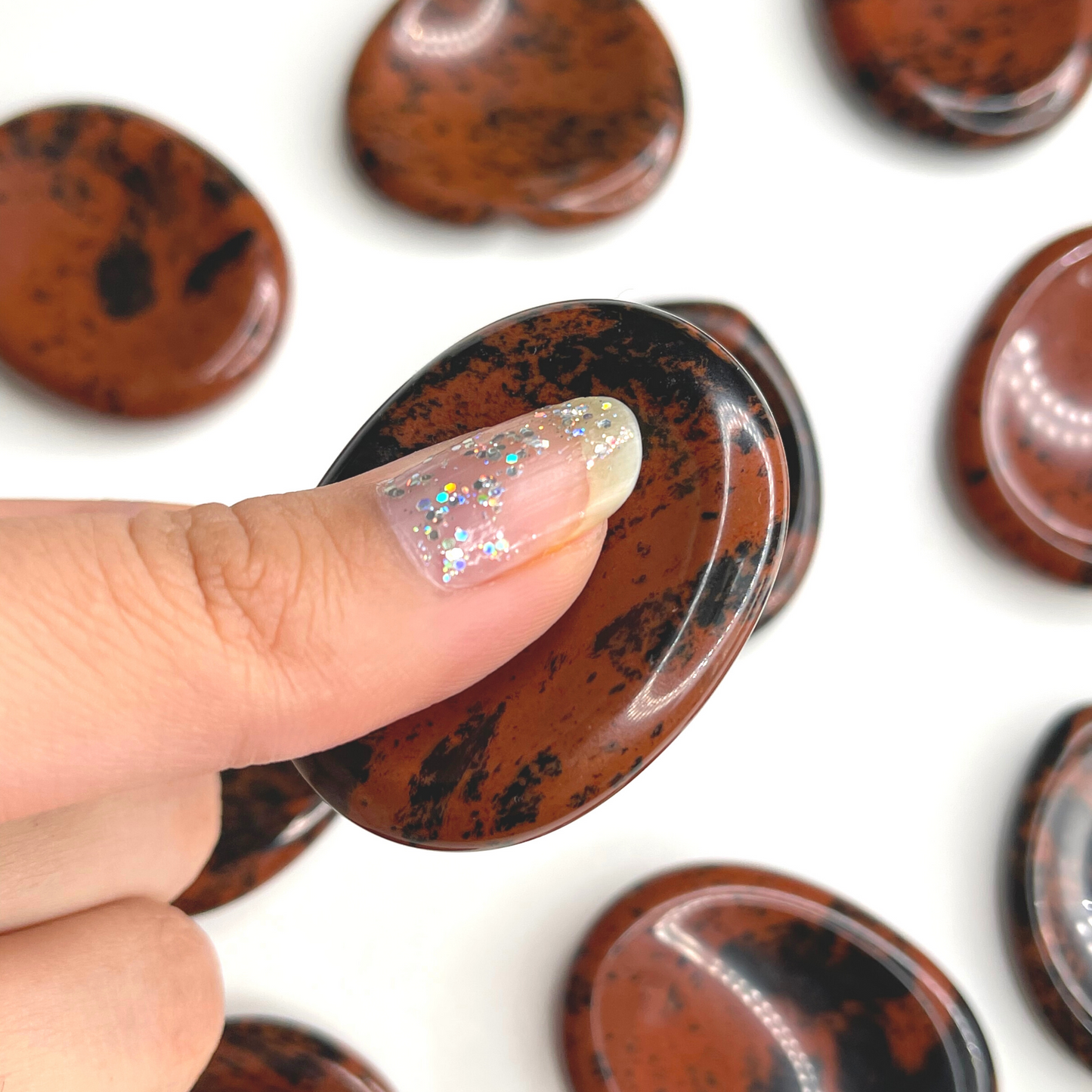 Mohagany Obsidian Worry Stone