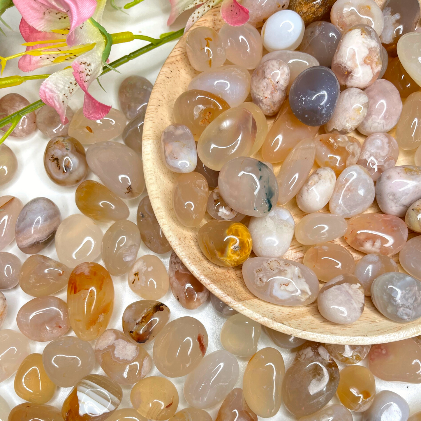 Flower Agate Tumbles