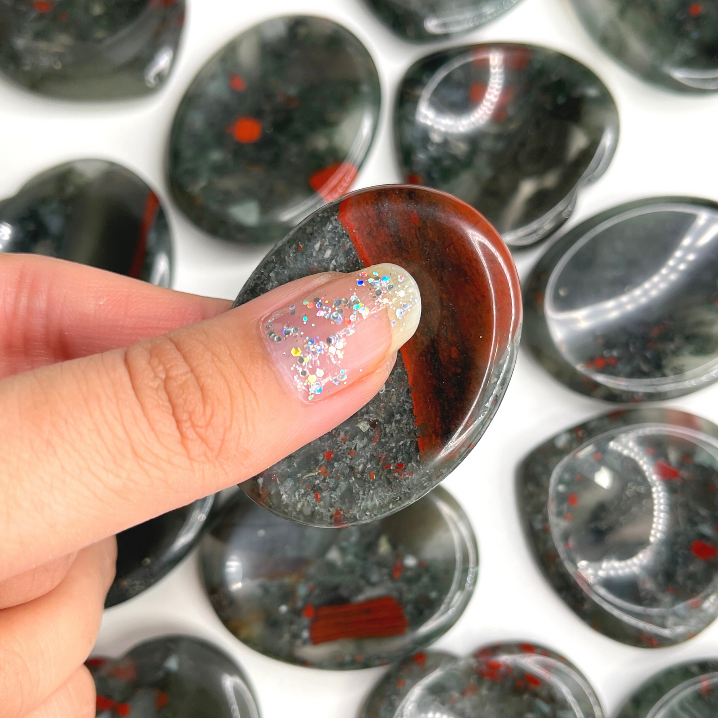 African Bloodstone Worry Stone