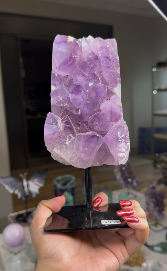 Amethyst Geode on Metal Stand
