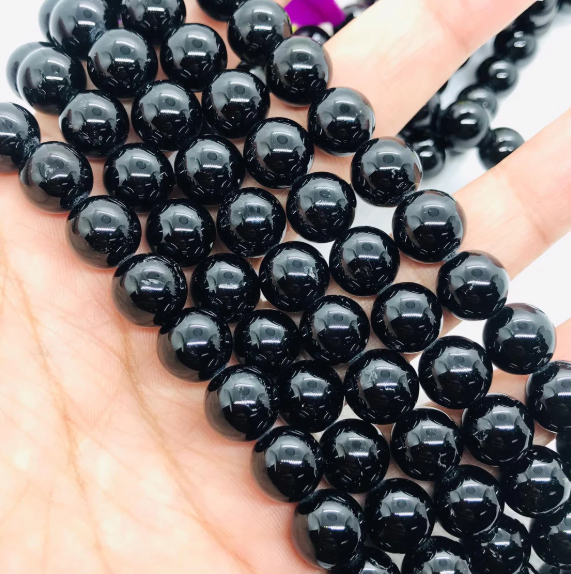 Black Tourmaline Bead Strand