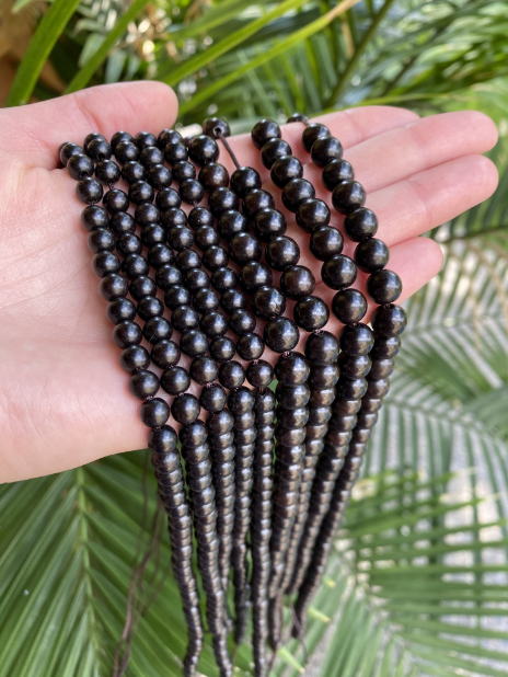 Ebony Wood Bead Strand