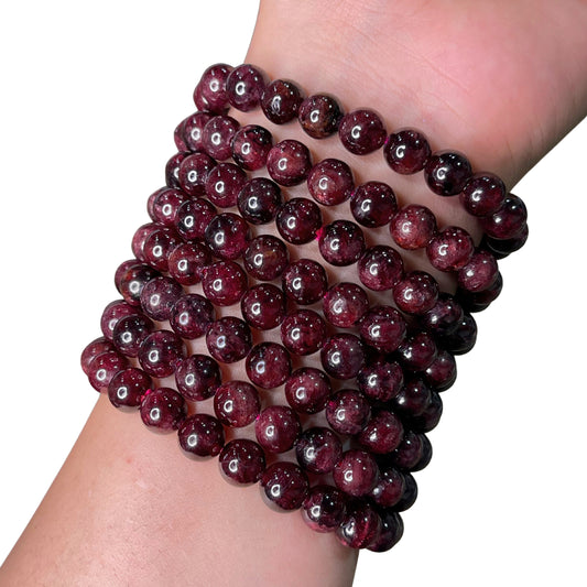 Garnet Bead Bracelet