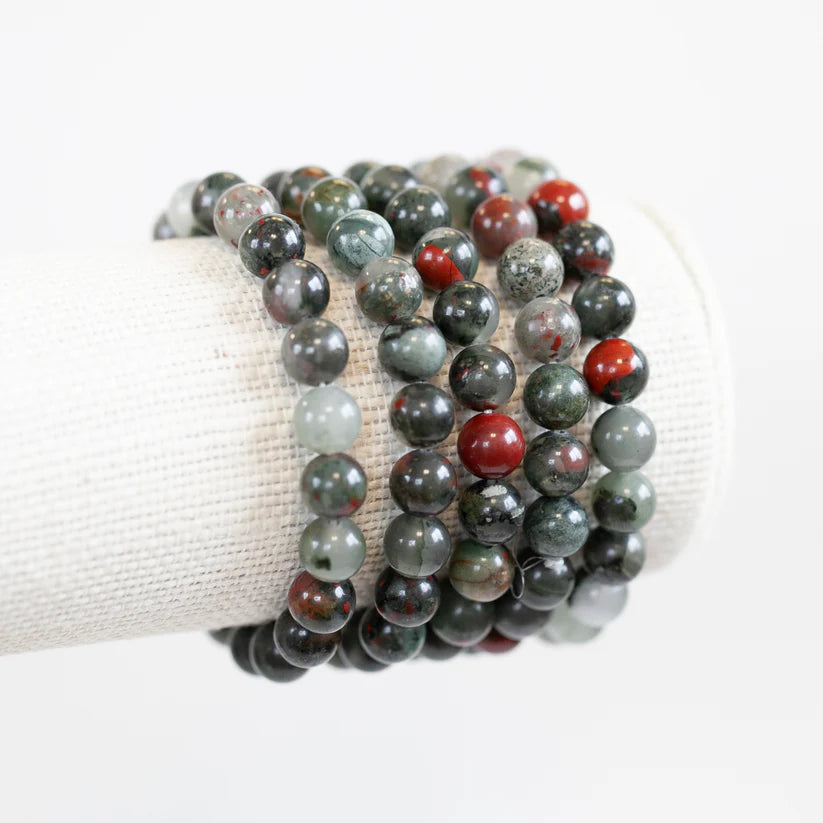 African Bloodstone Bead Bracelet