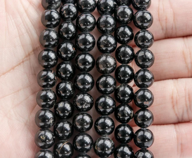 Black Tourmaline Bead Strand