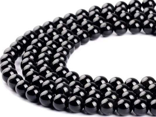 Black Obsidian Bead Strand