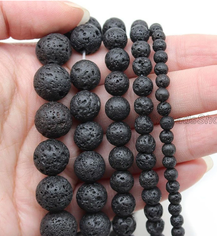 Lava Stone Bead Strand