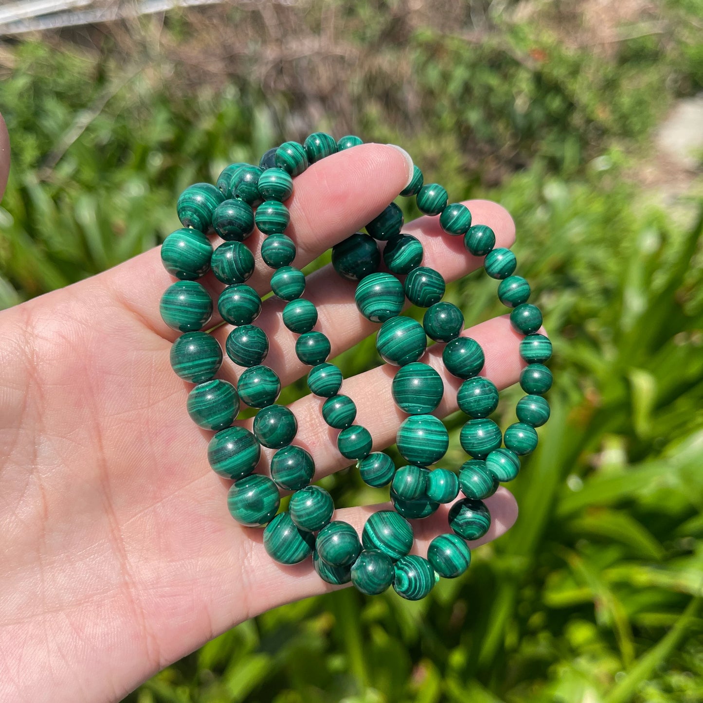 Malachite Bead Bracelet