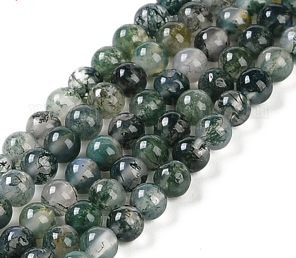 Moss Agate Bead Strand