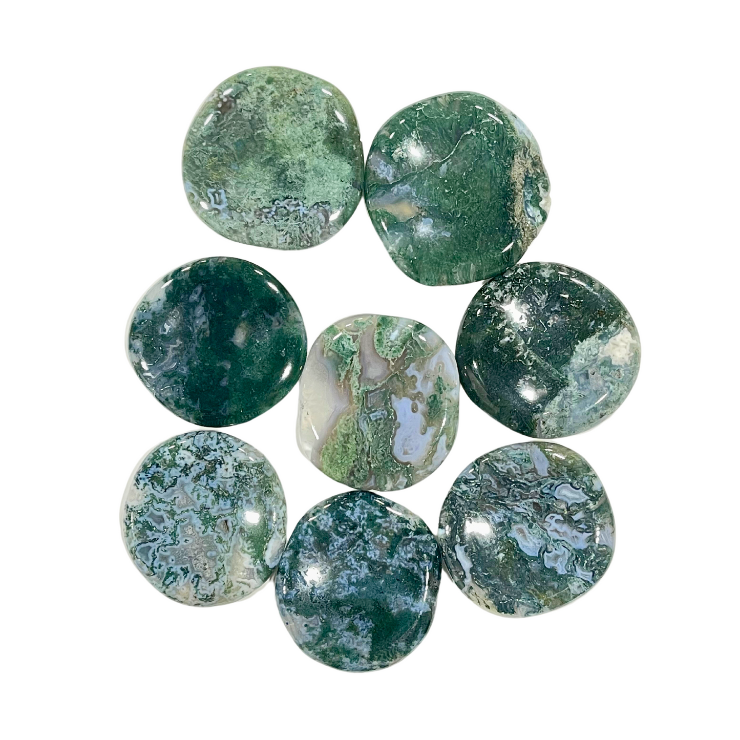 Moss Agate Worry Stone