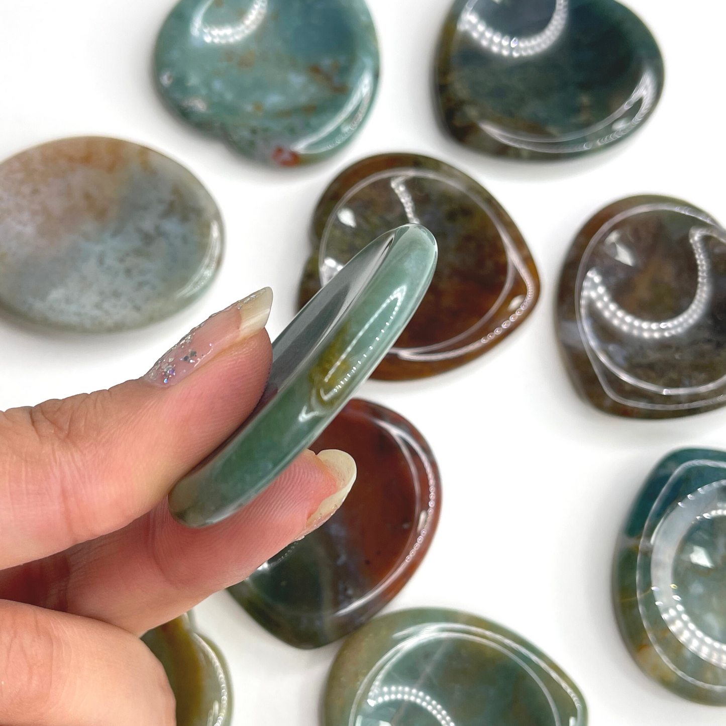 Moss Agate Worry Stone