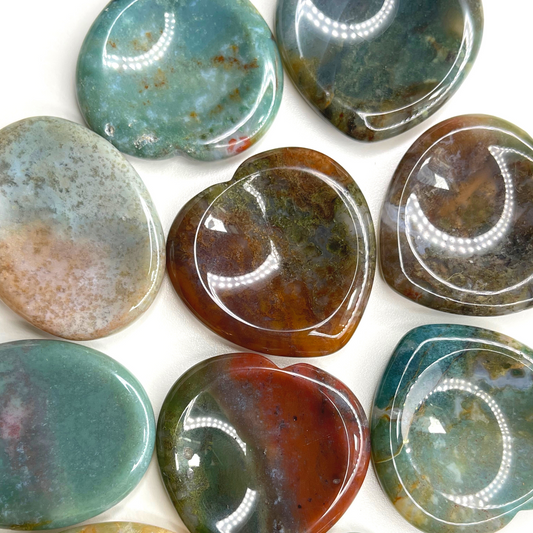 Moss Agate Worry Stone